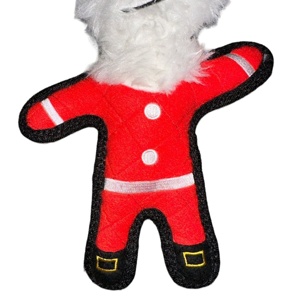 New Rare HTF Tuffy Gear Red Santa Claus Faux Beard Squeakers 12" Dog Toy Play - Picture 3 of 6